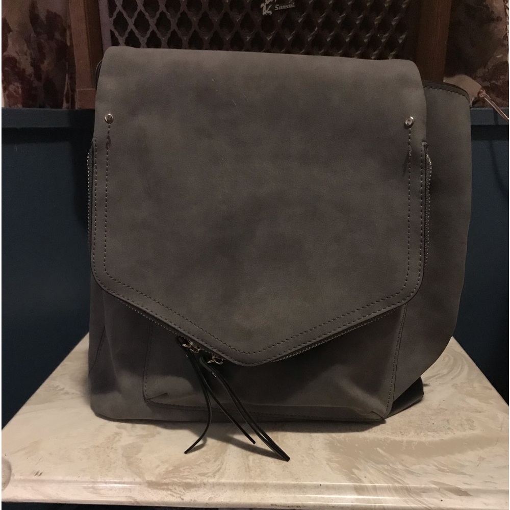 Grey purse backpack Used once